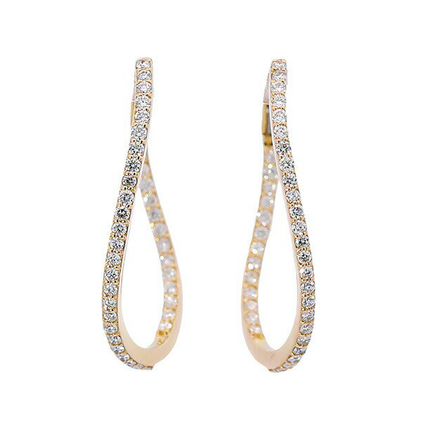 乐天商城 - ダイヤモンドフープピアス 0.76カラット K18イエローゴールド レディース 女性 18金 18k k18