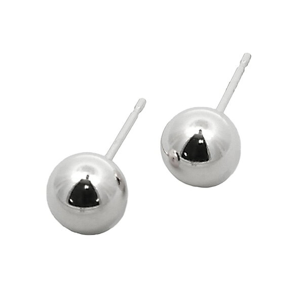 乐天商城 - プラチナ 丸玉ピアス PT900 定番 6mm ボールピアス シンプル ピアス プレゼント 女性 レディース