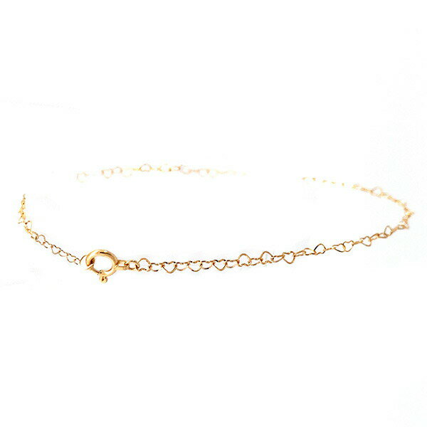 （263584）ハートチェーンのブレスレット 18金 ブレスレット レディース ハート モチーフ k18ゴールド チェーン ブレスレットチェーン 18 金 シンプル