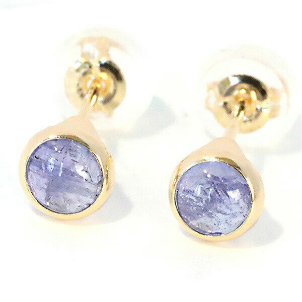 スタッドピアスk18タンザナイトカ...