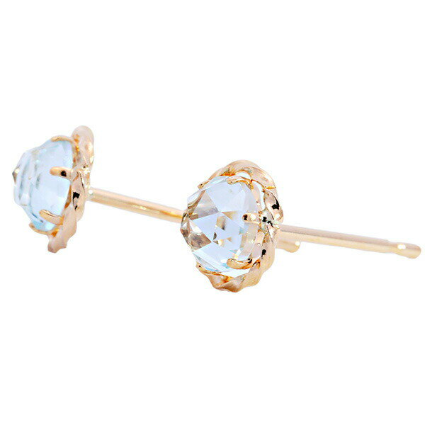（267033） ローズカット ブルートパーズ ピアス K18 pierce レディース 女性用 k18 ゴールド 地金 トパーズ ローズカット 18k 18金 ゴールド