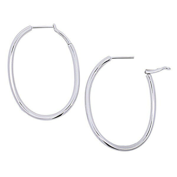 乐天商城 - ツイストフープピアス 18金 ホワイトゴールド 幅2mm 32mm リングピアス ひねり フェミニン ゴールド シルバーカラー 金属アレルギー対応