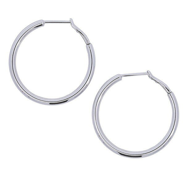 （269025）フープピアス 18k 2mm幅 直径25mm ピアス フープ 18金 ゴールド シンプル リングピアス フープピアス カット 18k ホワイトゴールドk18 ペア
