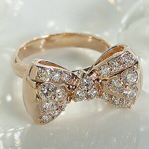 指輪リボンモチーフダイヤモンドリン...