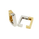 (e245972)リバーシブル K18/K14WG ノンホールピアス イヤリング イヤーカフ イヤークリップ 18k 14ホワイトゴールド スクエア型 レディー...