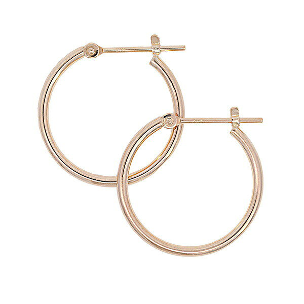 Rakuten - 1.5-17 日本製 ニッケルフリー 18k フープピアス K18 ピアス 18金 1.5mm×17mm パイプピアス キャッチレスピアス シンプル 両耳 K18YG イエローゴールド