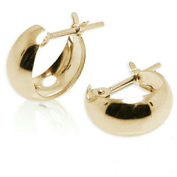 樂天商城 - フープ輪っかリングピアス ぷっくり月形 ピアス 18k ゴールド 5mm×10mm 月甲 甲丸 地金ピアス 両耳 レディース 女性 小さめ プレゼント