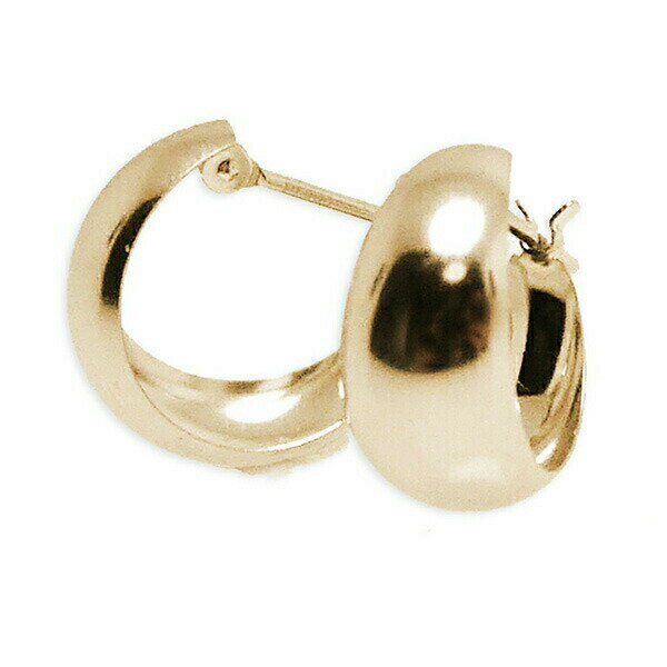 Rakuten - フープピアス 18k 月甲ピアス 月形 K18ゴールド 輪っかピアス 7mm×13mm 月甲 甲丸 地金ピアス 両耳 レディース 女性 プレゼント