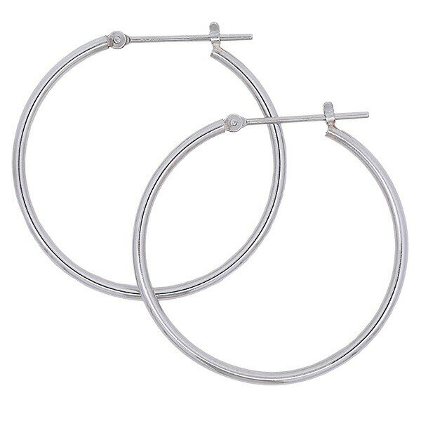 乐天商城 - 日本製 フープ 1.5mm×30mm ピアス リング フープピアス プラチナ900 両耳 クロッシングピアス 金属アレルギー対応 チャーム付け替え プラチナ パイプピアス
