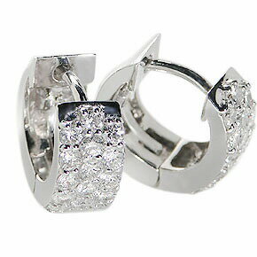 White Gold - ダイヤモンド ピアス 中折れ 18WG 0.64ct ピヤス ぴあす