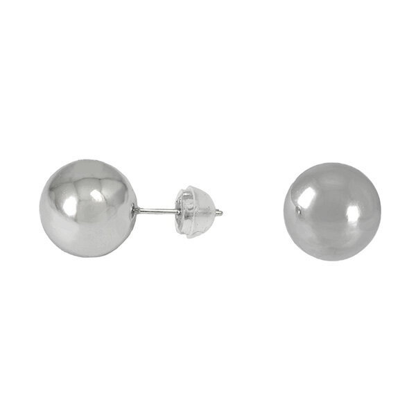 乐天商城 - ボールピアス シンプル プラチナ ピアス 10mm 大きい 人気 セカンドピアス プレゼント 女性 ピヤス ぴあす スタッド 地金 ジガネ 丸玉ピアス