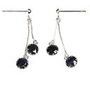 (pe247106)ピアス 14kホワイトゴールド サファイヤ4mm ピアス ぶら下がり 両耳 レディース 女性 かわいい 揺れる 9月 誕生石 プレゼント おしゃれ さくらんぼ K14WG