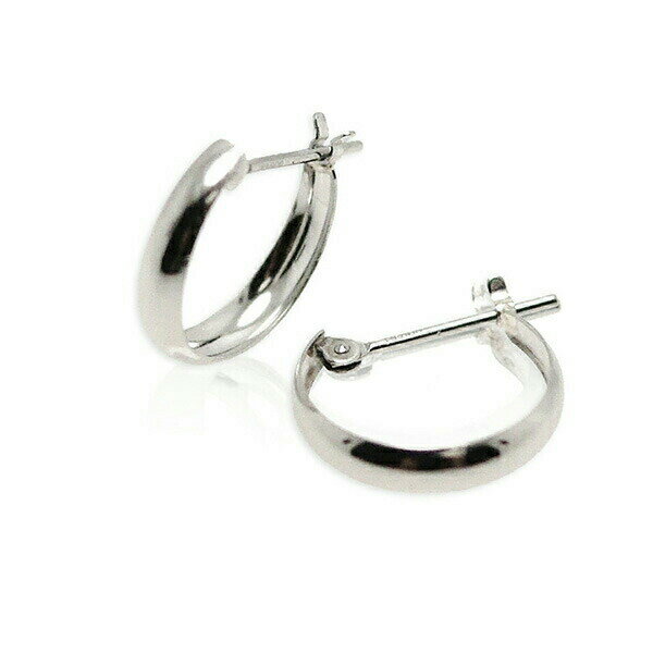 Rakuten - フープピアス ムーン月型 ぷっくりピアス PT900 3mm×13mm 月甲 甲丸 地金ピアス 両耳 レディース 女性 メンズ 男性 小さめ プレゼント 贈り物 わっか 三日月型 プラチナ