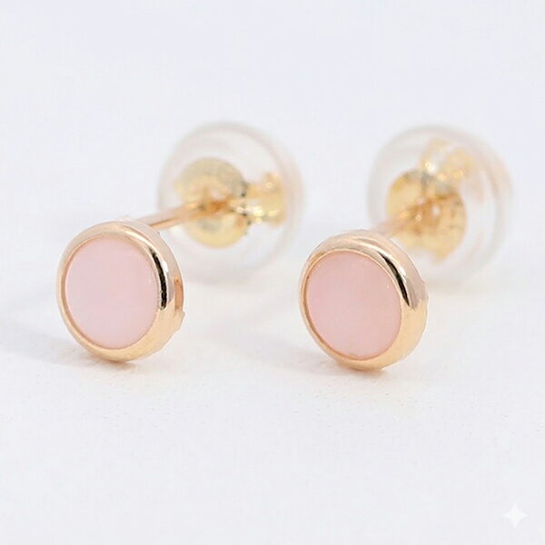 Rakuten - ピンクオパール フクリンピアス