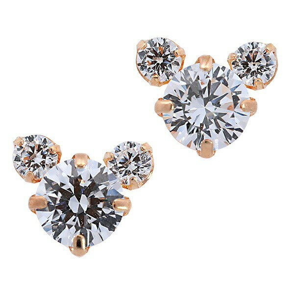 乐天商城 - シロクマピアス キュービックジルコニア 18金