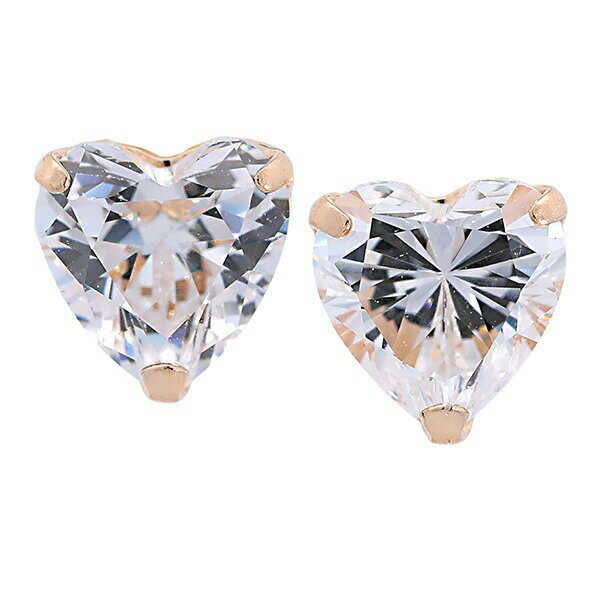 Rakuten - 18Kハートキュービックピアス 18金