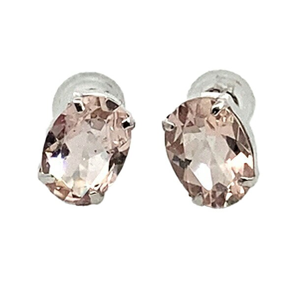 乐天商城 - ピアス モルガナイトスタッドピアス プラチナ 4本爪 PT900