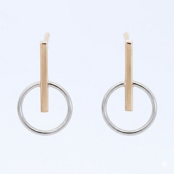 Rakuten - コンビ ジオメトリック ピアス K18 ゴールド PT プラチナ