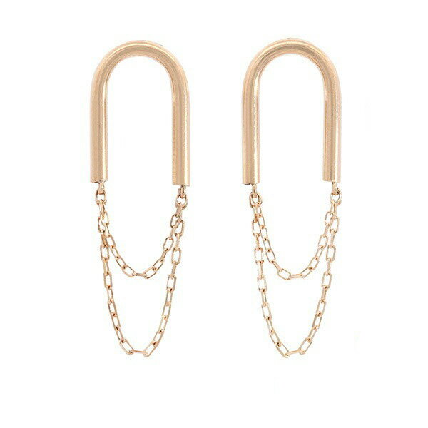 Rakuten - U字チェーンピアス ゴールド チェーン 18K