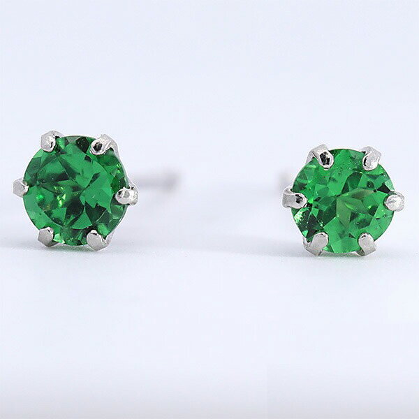 Rakuten - PT グリーンガーネットピアス セカンドピアス 3mm