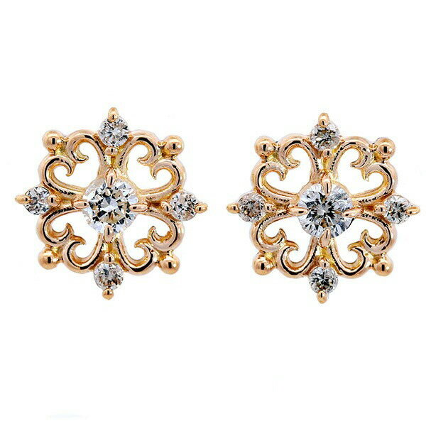 Rakuten - レースピアス ダイヤ 18K