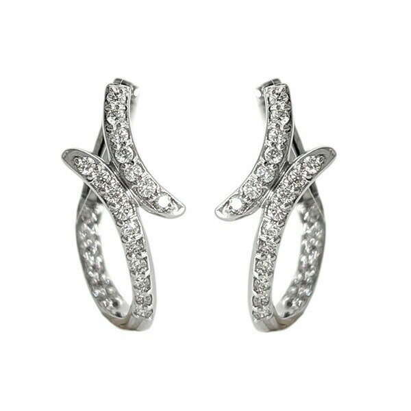 Rakuten - 18K フープピアス ダイヤモンド