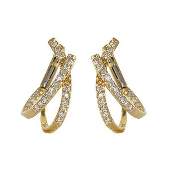 乐天商城 - ダイヤモンドフープピアス K18ゴールド