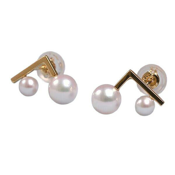 藍 - アコヤパールピアス K18イエローゴールド あこや 真珠