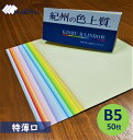 紀州の色上質紙 B5 特薄口 50枚 31色から選択可能
