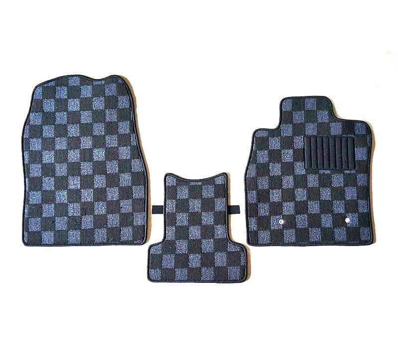 乐天商城 - カーマット トヨタ アルファード 10系/15系 専用 新品 フロアマット ※フロントマットのみ3枚 チェック柄 黒/灰/赤/青 パーツ（国内産） 車 汚れ防止 内装 [送料無料] カバー