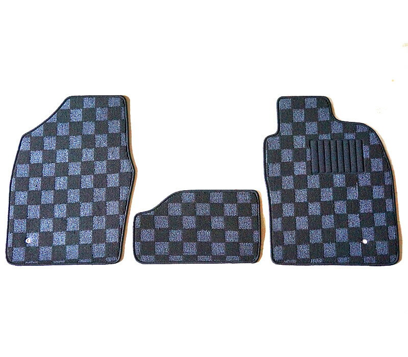 樂天商城 - カーマット トヨタ エスティマ 30系/40系 専用 新品 フロアマット ※フロントマットのみ3枚 チェック柄 黒/灰/赤/青 パーツ（国内産） 車 汚れ防止 内装 [送料無料] カバー