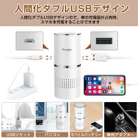 車載空気清浄機空気清浄機車用車イオン発生器除菌消臭脱臭器コンパクト空気の塵/花粉/タバコの煙ウイルス対策除去静音自動オフUSBケーブル付きPM2.5対応オフィス/寝室/車内/卓上など対応