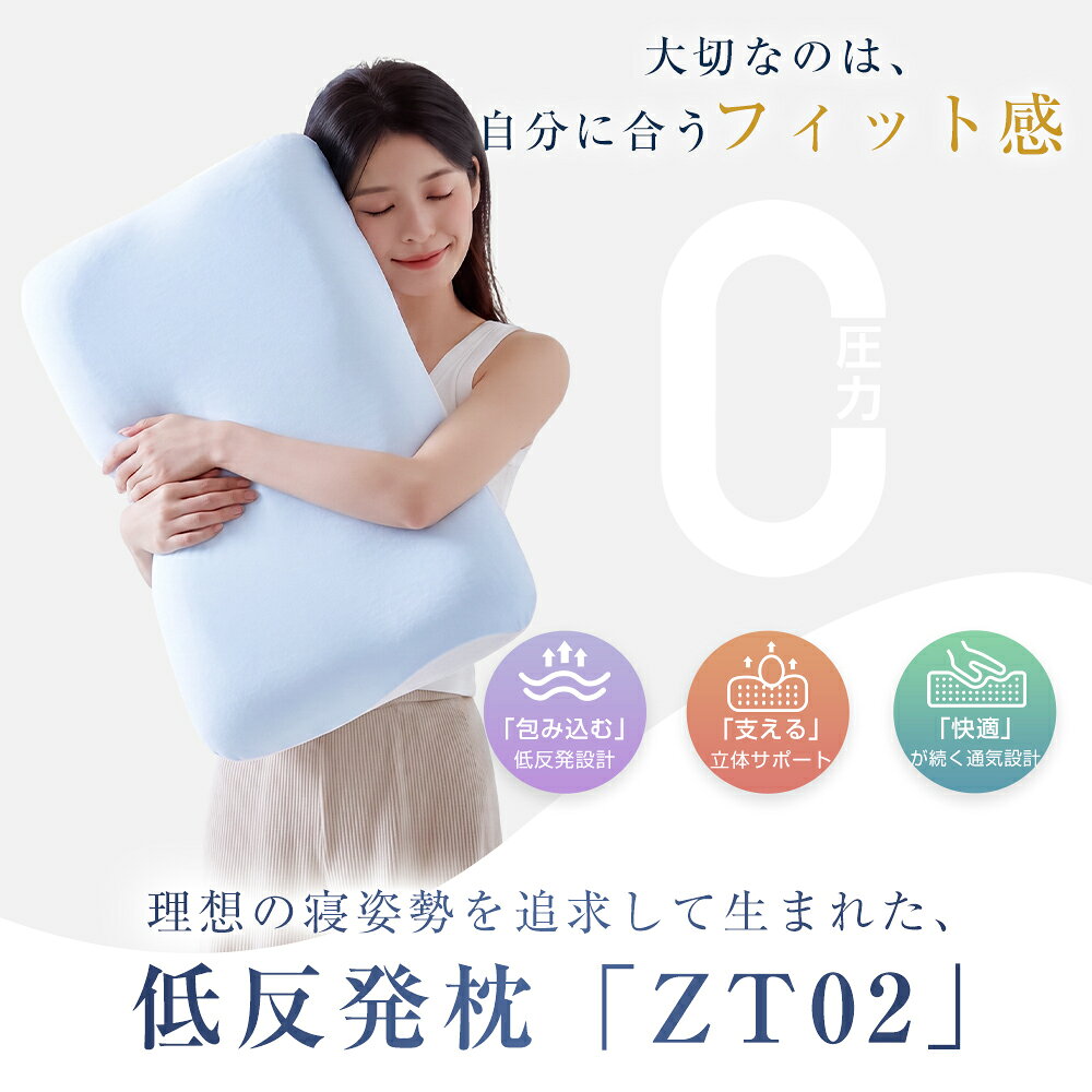 【クーポンで3,980円！】枕 低反発枕 まくら R型ダブルコア 首元フィット ネックサポート 高さ8cm/10cm 横向き寝 横向き対応 仰向け うつ伏せ 寝返り 通気性 低反発 高め 低め 30日間お試し ギフト プレゼント (3)