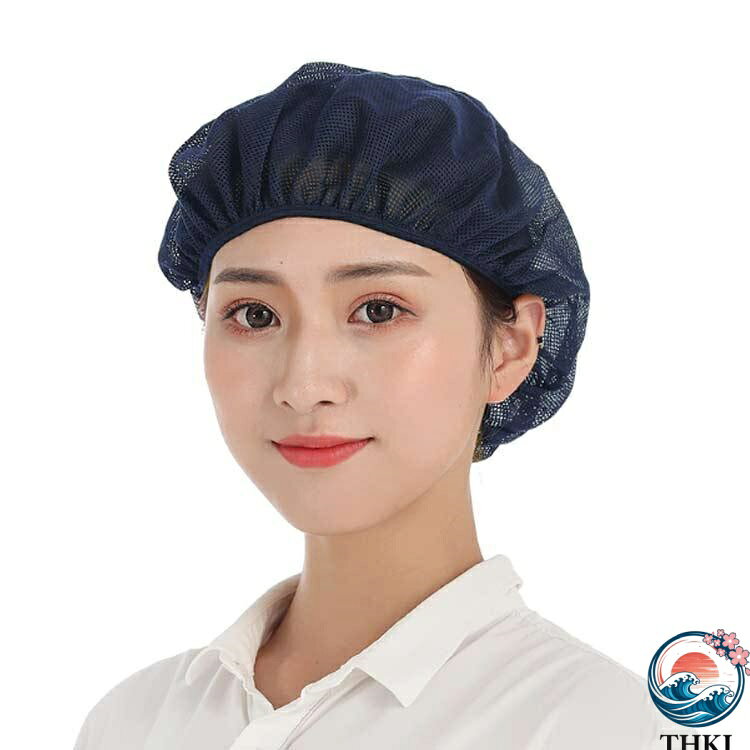 TRIPLE WINGIFUの【全品5%ポイント】4枚セット 食品 衛生 帽子 衛生キャップ メッシュ ネット付き 厨房 給食 調理 飲食 ユニフォーム 女性 レディース 男女兼用 清涼素材 ゴム おしゃれ｜アングル2