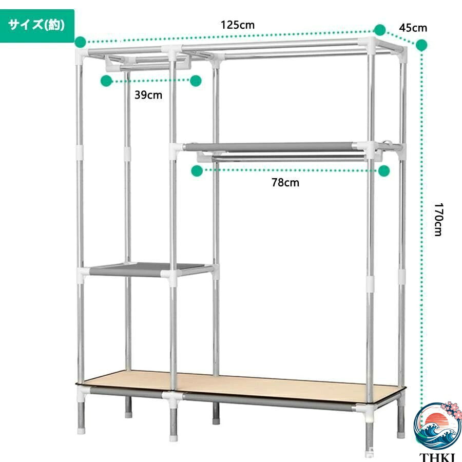 【全品5%ポイント】ワードローブ クローゼット マグネット開閉式 カバー付き 磁気吸着 扉付き 大容量 衣類収納ラック おしゃれ 通気性 不織布 防水 防塵 防 時短 便利 [2]