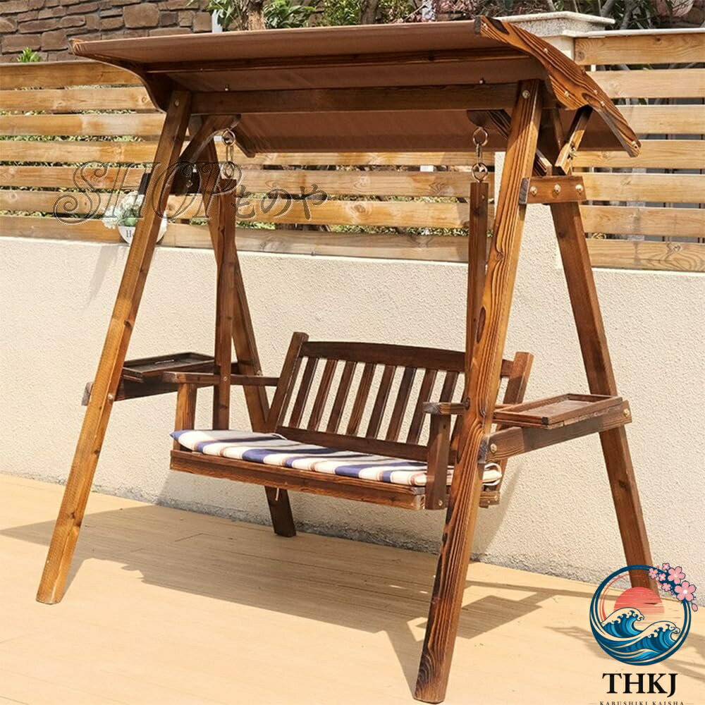 ブランコ 木製 屋外 二人乗り ぶらんこ 屋根付き 2人