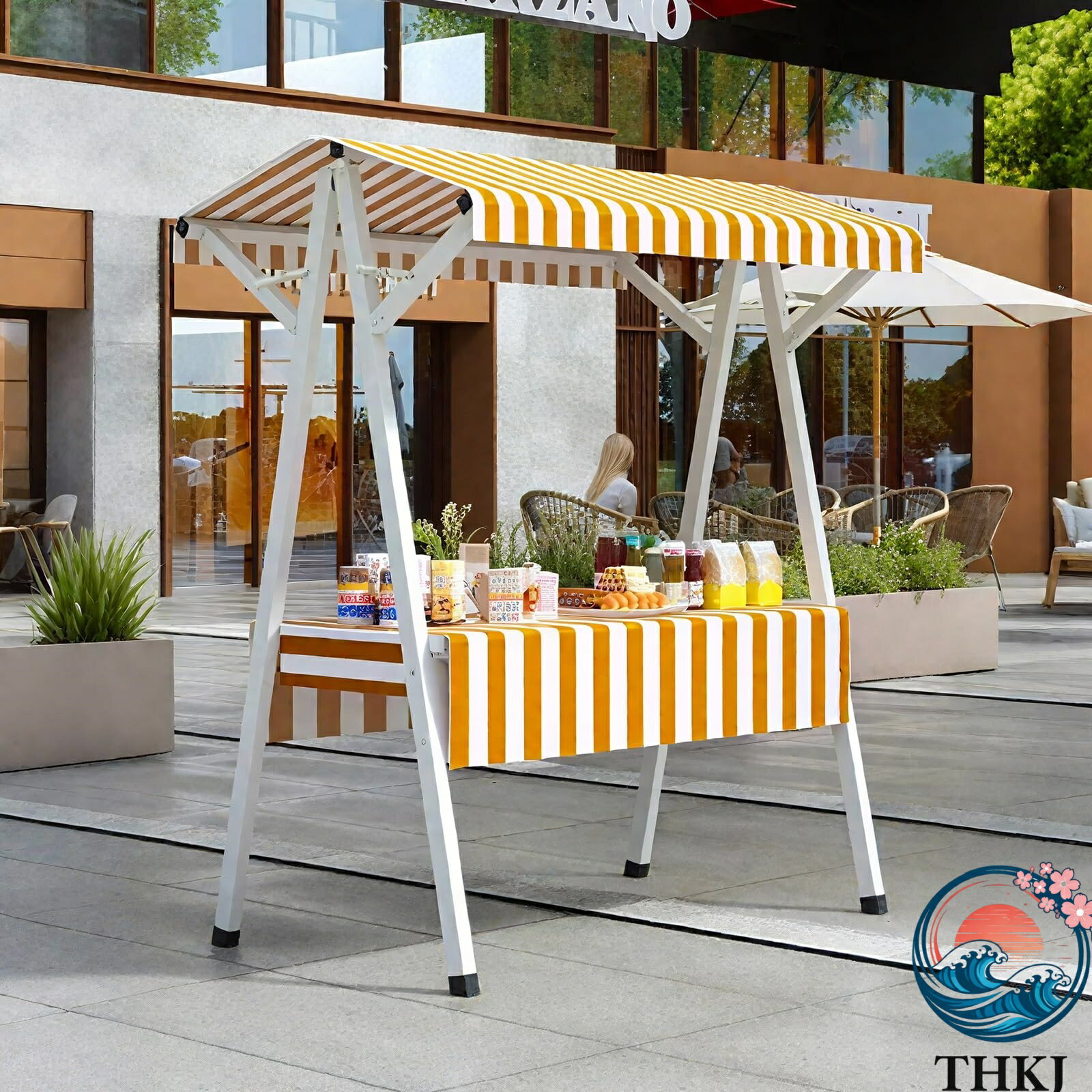 乐天商城 - 屋台ブース 折りたたみ 式 屋台 仮設屋台セット 鉄製 軽量 耐荷重 150kg 収納便利 多機能 ファーマーズマーケット THKJ フード出店 イベント 祭り 縁日 バザー