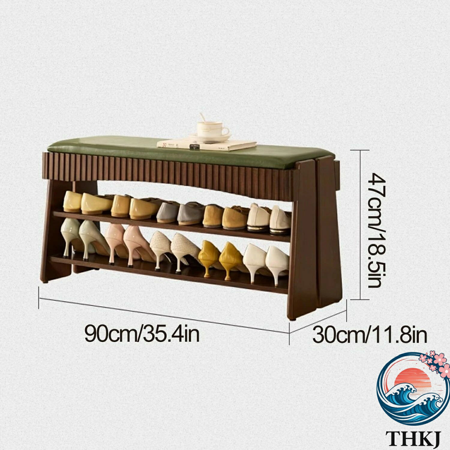 【全品5%ポイント】クッション付き木製 シューズ ベンチ 隠し引き出し付き玄関収納...