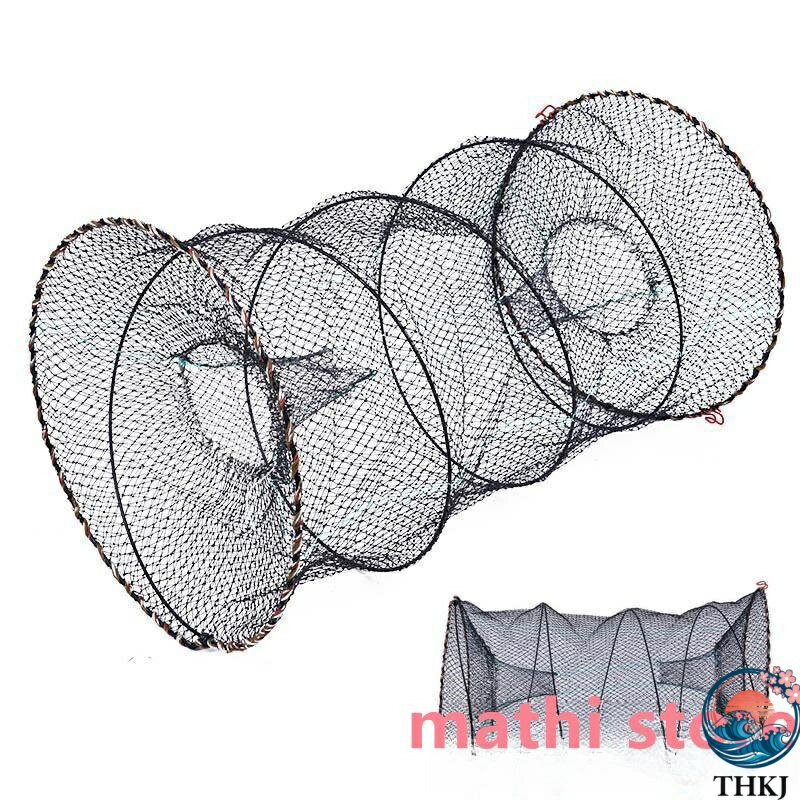 乐天商城 - 漁具 魚捕り網 魚網 お魚キラー 折り畳み式 かご ウナギ アナゴ タコ THKJ エビ カニ 小魚 などを一網打尽 直径 40CM 45cm 50cm 55cm 60 c 使いやすい