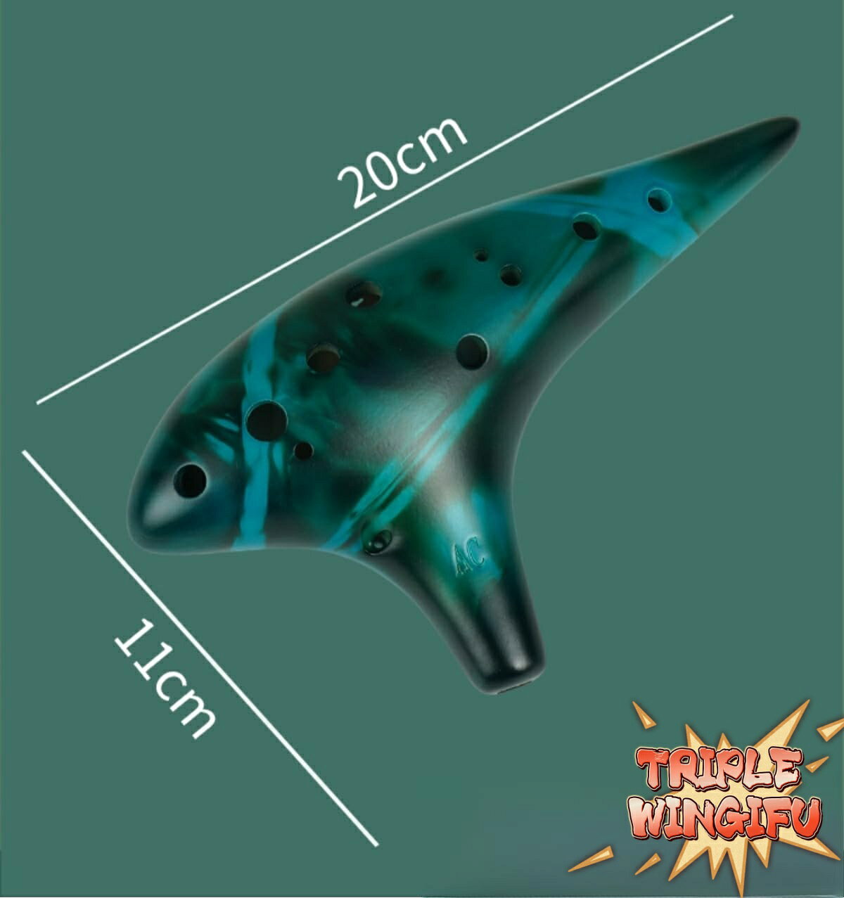 TRIPLE WINGIFUの【全品5%ポイント】オカリナ 楽器 12 穴オカリナ アルトC吹奏楽器 操作簡単で美しい音と プロ 熏制器陶器 ソングブック ネックコード キャリー バッグ 付き 軽量 使いやすい｜アングル2