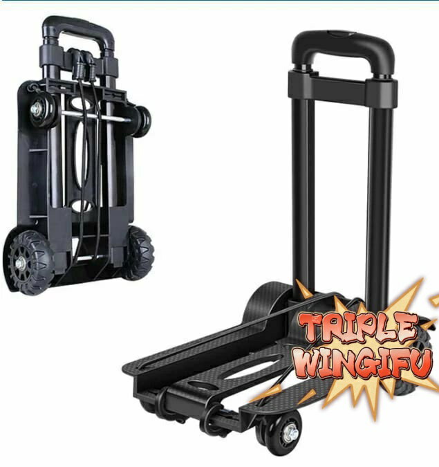 【耐荷重45kg ! &amp;幅広い適応範囲】通常のカートよりも荷重が大きく、幅広いシーンに適しています。また、伸縮性の高いゴムひもも付属しているので、大きな荷物を固定することができます。運働会や釣り、買い物、キャンプはもちろん、引越しや荷物の運搬、粗大ゴミの処理など、さまざまなシーンで活躍します。駅、空港、学校、デパートなどに適しています。【二段階調整ハンドル】ポータブルカートはこちらの手でポータブル二段階調整が可能です。取っ手のボタンを押して、少し上に力を入れると、手のキャリーが長くなります。カートには2段階の高さがあるので、子どもや大人など身長の違う人でも気軽に使うことができます。スーツケースはワンタッチで簡単に伸縮する小さい木の棒、簡単で実用的で、手に適します。カートの鉄パイプとホイール自体は、錆びにくく、丈夫で丈夫です。【安定感抜群&amp; 360°回転前輪+大型後輪】静粛性と耐久性に優れた後輪タイヤ直径10cmで安定感抜群です!キャリアカートの静音設計の4輪は、ほとんど音を立てず、他人に迷惑をかけません。車輪は静かで、摩耗に強くて、良好な緩衝性能を持って、あなたの身の回りの品を保護します。また、前輪が360°回転するので、石が転がる未舗装路でも移働が楽です!ストレッチが良くゴム紐とゴムフック付きなので、大容量の荷物でも安心です!【コンパクト収納&amp;持ち運びに便利】カートを使わないときは折り畳んでコンパクトに収納できます。畳んだあとのサイズ(45 × 25cm)が小さいので、わざわざ収納場所を用意する必要がありません。重さは2kgと軽く、女性でも持ちやすい軽さです。カートはたたんで収納すれば場所を取らず、リュックに入れてどこにでも持ち運べます。注意事項注意：すべてのルーラーは手動で測定されます、誤差が出るが、具体的には実物に準じる注意：色はロットまたはコンピュータディスプレイの違いによりわずかな色差が現れ、具体的には実物図を基準とする