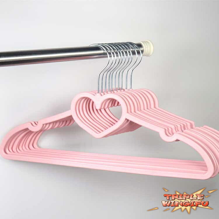 TRIPLE WINGIFUの【全品5%ポイント】ハート ハンガー すべらない スカート 10 本セット オシャレ 収納 ズボン ステンレス ラック コンパクト すべらないハンガー かわいい｜アングル2