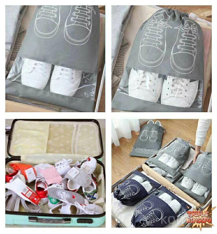 【全品2点で5%OFF】出張 不織布 シューズ サック 靴入れ ケース 車 旅行 THKJ 巾着...