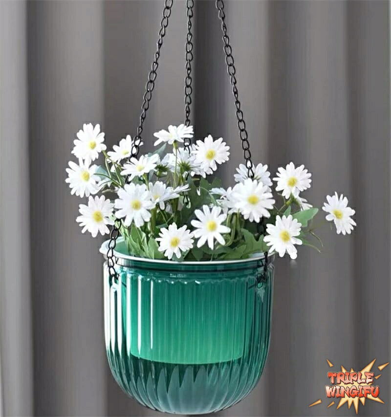 乐天商城 - 【全品2点で5%OFF】散水 吊り下げ プランター 屋内 植物 吊り 下げポット 排水穴付き 屋外 小型 THKJ 植木鉢 バスケット 水位見える 植物ハンガー 家 装飾