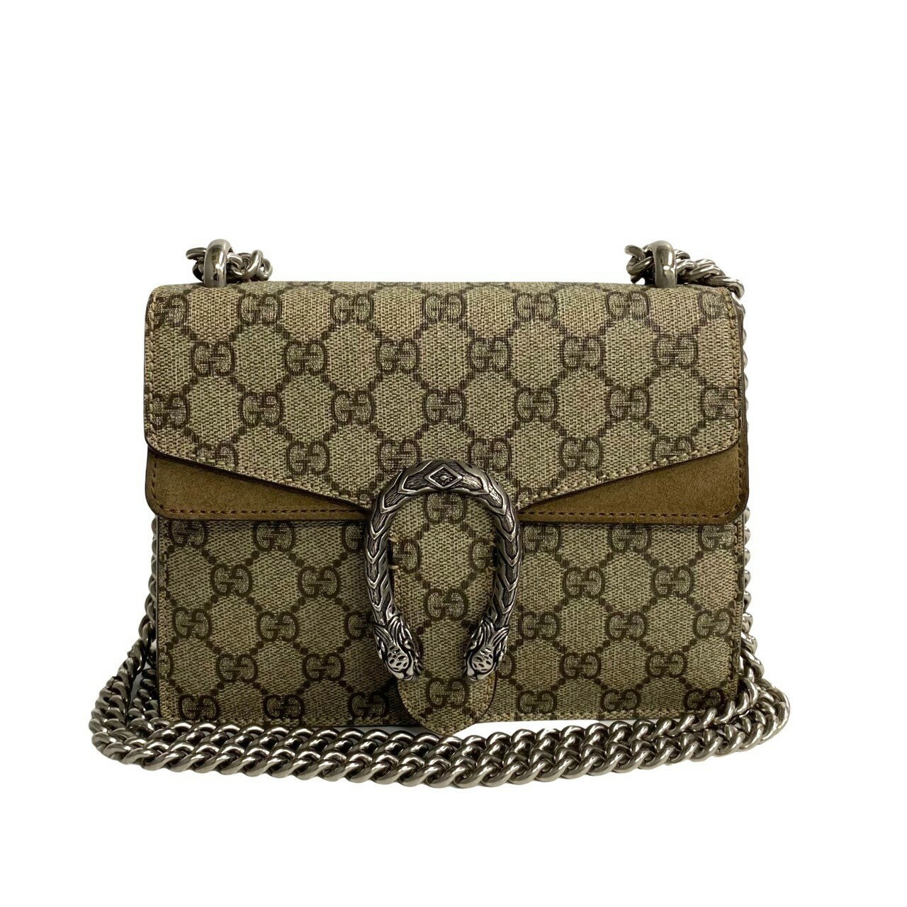 【ポイント2倍】極 美品 保存箱 袋付 GUCCI グッチ ディオニュソス GG レザー 本革 チェーン 2way ハンドバッグ ミニ ショルダーバッグ ブラウン 26656【送料無料】【中古】