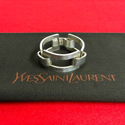 【ポイント2倍】極 美品 YVES SAINT LAURENT イヴ・サンローラン YSL ロゴ 刻印 ブレスレット バングル アクセサリー レディース シルバー 95327 【送料無料】【中古】