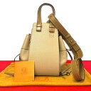 【ポイント2倍】未使用保管品 LOEWE ロエベ ハンモック スモール ドローストリング レザー 2way ショルダーバッグ ハンドバッグ ベージュ 46162 【送料無料】【中古】