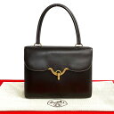 【ポイント2倍】極 美品 希少品 ○B 刻印 HERMES エルメス ヴィンテージ ヴァスコ レザー ボックスカーフ 本革 金具 ハンドバッグ ダークブラウン ...