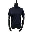 【ポイント2倍】極 美品 希少品 CHANEL シャネル ヴィンテージ 97P カシミヤ シルク 半袖 五分袖 ニット トップス 42サイズ レディース ネイビ...