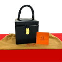 【ポイント2倍】極 美品 袋付 LOEWE ロエベ アナグラム ロゴ レザー 本革 ハンドバッグ バニティバッグ ミニ ボストンバック ブラック 黒 433-5【送料無料】【中古】(4)